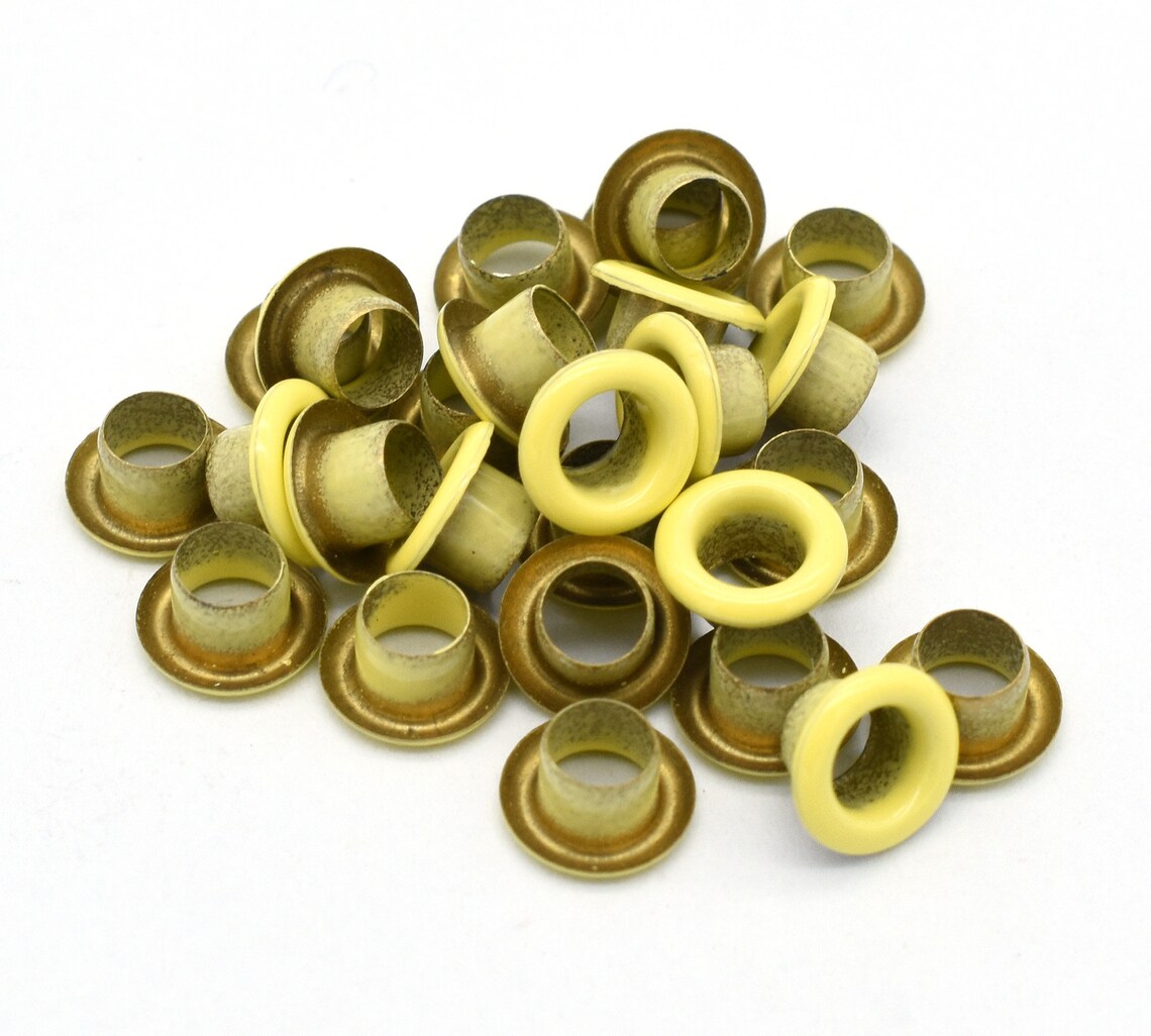 Yellow Eyelet Grommets 4mm Grommets Iron Eyelet With Washers Etsy