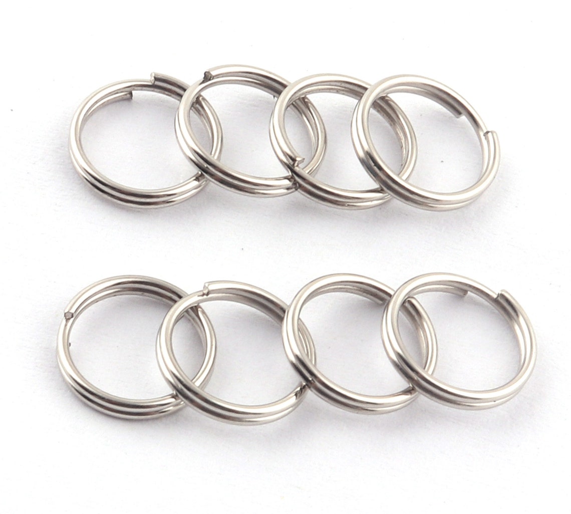10mm Key Ring Split Ring Key Chain Jump Ring Charm Silver Iron Etsy