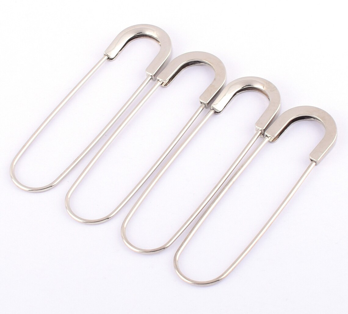 4pcs 80mm Silver Safety pins Coiless Safety Pins Larger Safety Etsy