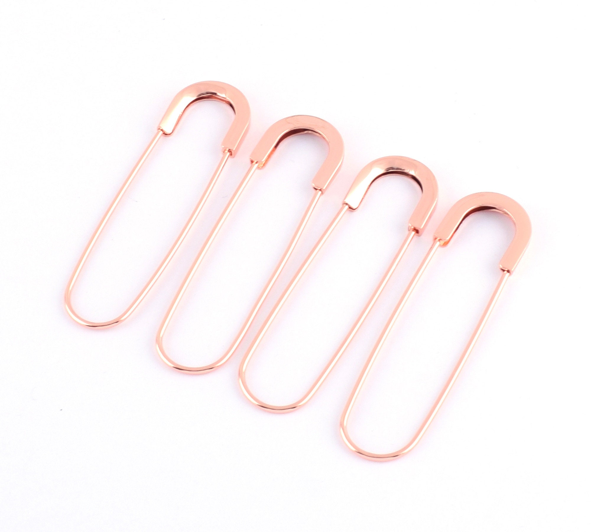 79mm Rose Gold Safety pins Coiless Safety Pins Larger Safety Etsy