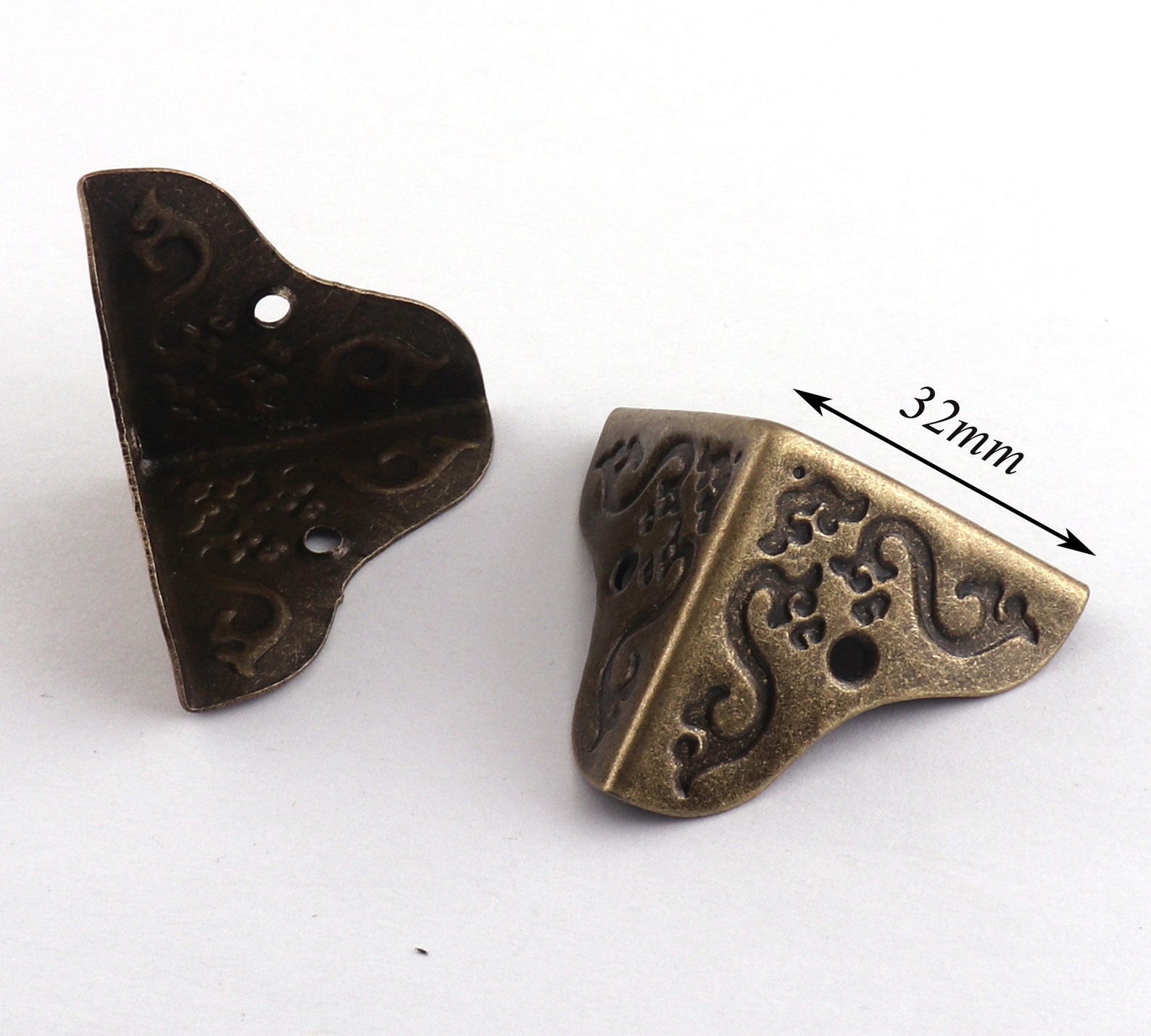 32mm Corner Protectors Antique Bronze Metal Corners With Retro Etsy