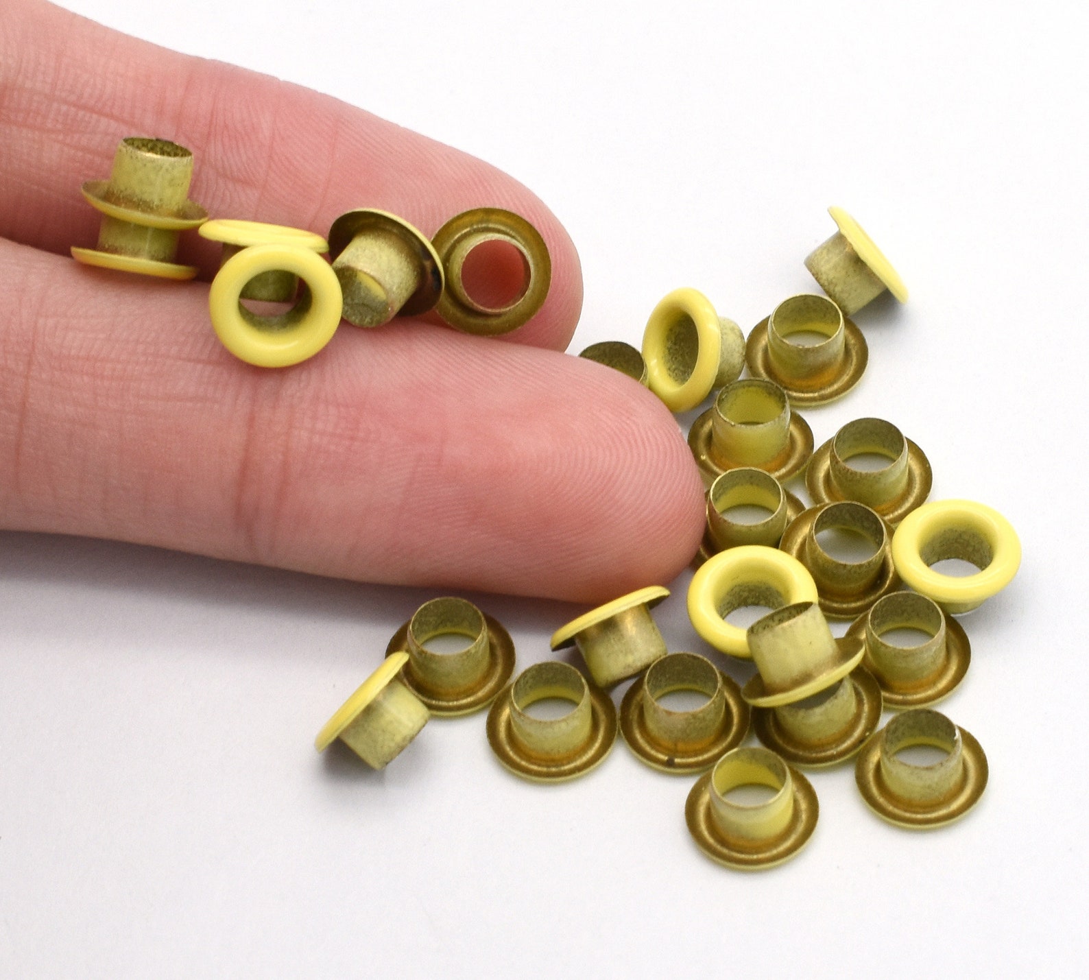 Yellow Eyelet Grommets 4mm Grommets Iron Eyelet With Washers Etsy