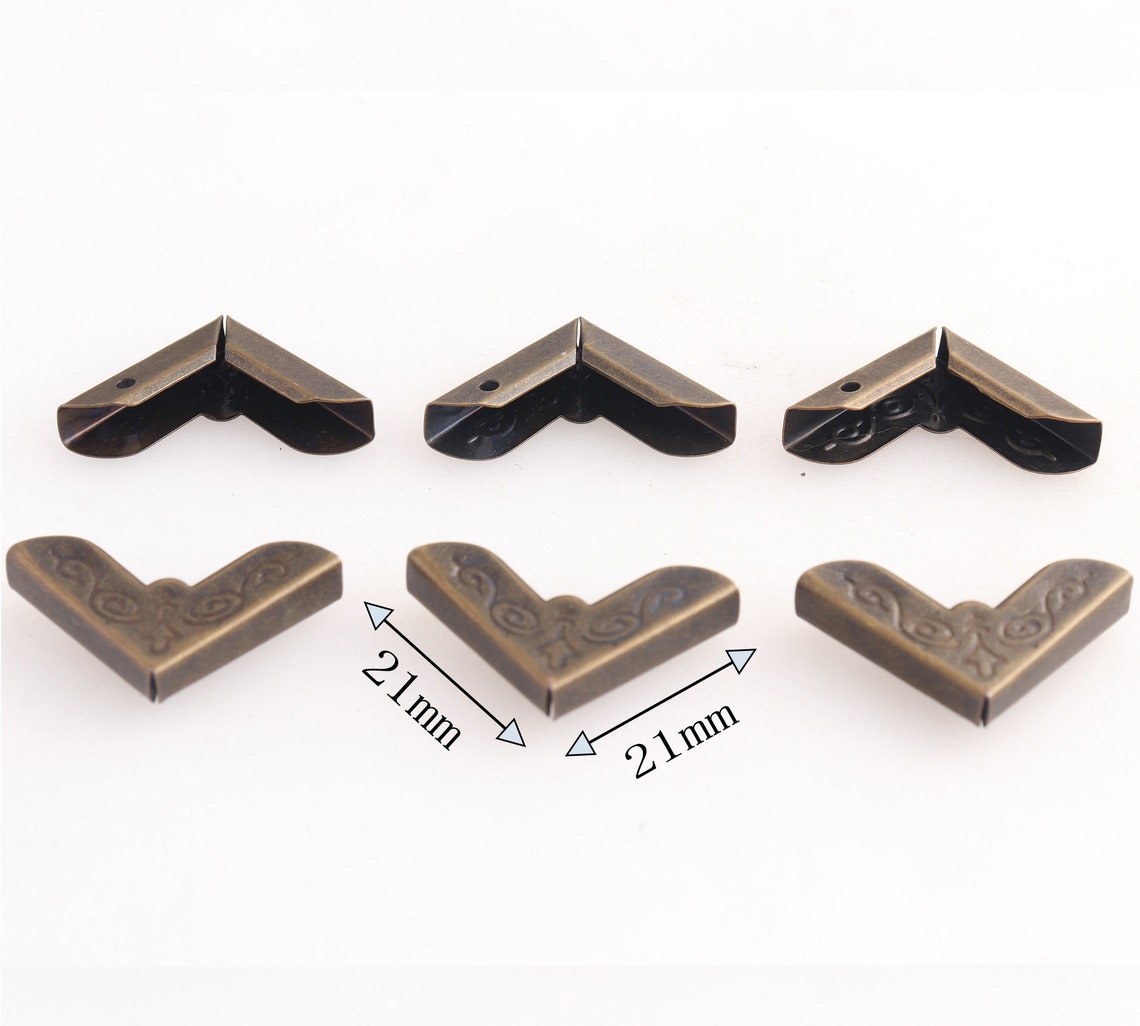 21mm Corner Protectors Antique Bronze Metal Corners With Retro Etsy