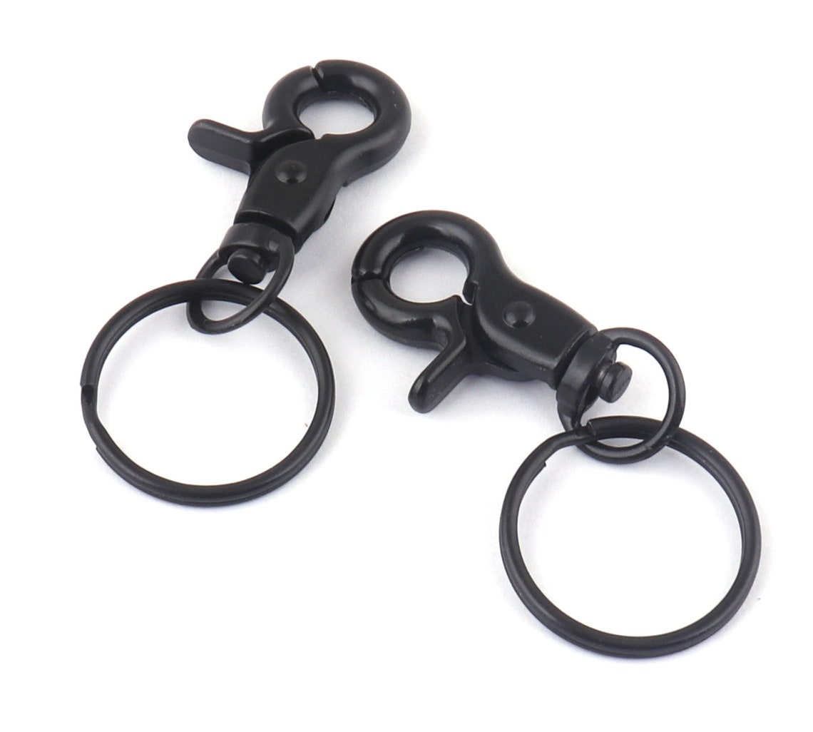 6pcs Swivel Clasp Black Key Chain With Key Ring Lobster Claw Etsy