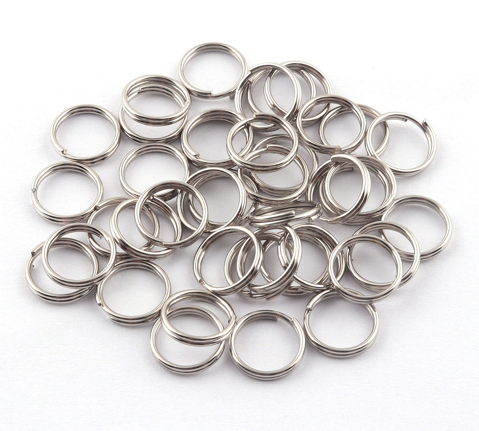 10mm Key Ring Split Ring Key Chain Jump Ring Charm Silver Iron Etsy