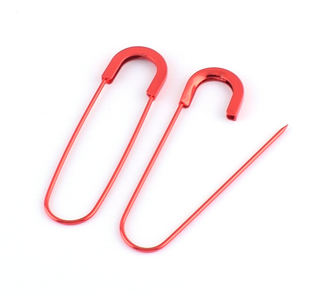 79mm Red Safety pins Coiless Safety Pins Larger Safety Pins Etsy
