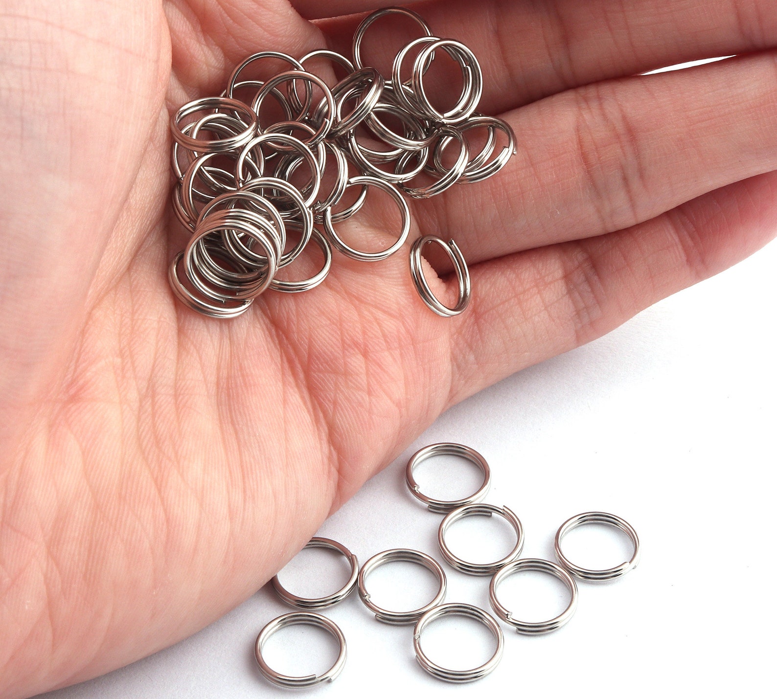 10mm Key Ring Split Ring Key Chain Jump Ring Charm Silver Iron Etsy