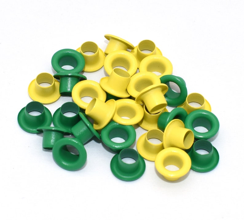 Yellow メール便不可 Green Eyelet Grommets Leathe Iron 4mm Diy