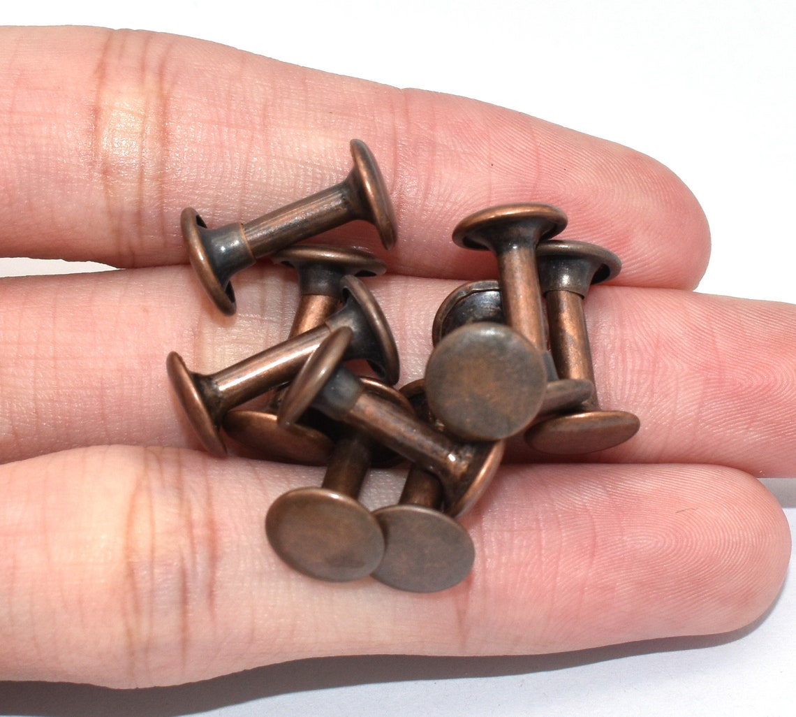 Copper Rivet 9mm Double Round Cap Rivet Iron Button Rivet DIY Etsy