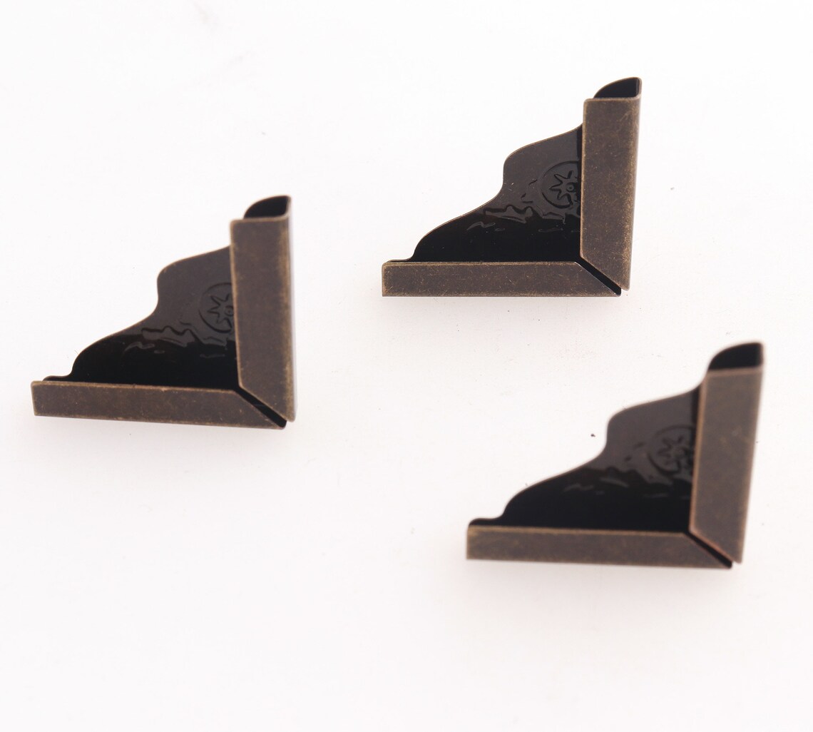 25mm Corner Protectors Antique Bronze Metal Corners With Retro Etsy