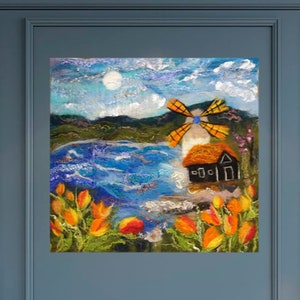 Felted Wool Art,Wool Wall Art, Felted Painting,Wool Artwork,Felted Picture,Sheep Wool Art,F,Eco-friendly Art,Wool Fiber Art,Unique Wool Art