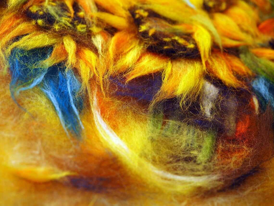 Sunflower, Wool Painting, Wall Art, Modern Wool Painting Felt Art
