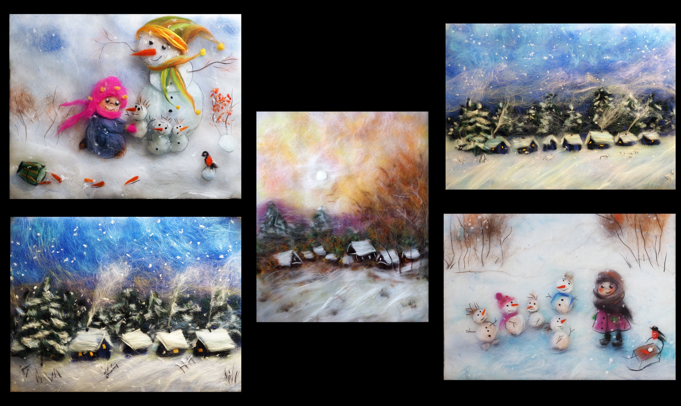 Wool painting Wall art Handmade wool art Original felted | Etsy