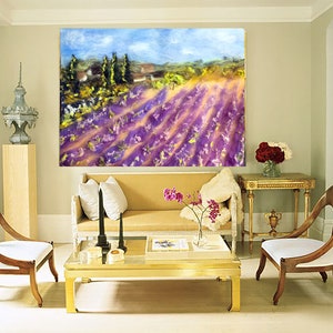 Nature Felted Ar Wool painting, lavande, Art mural, Art de la laine fait à la main, Peinture feutrée originale, cadeaux pour maman, peinture de fleurs Décoration murale