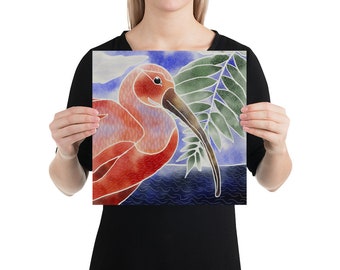 Póster ibis escarlata