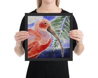 Póster enmarcado Ibis escarlata