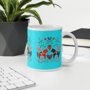 Dalapferde Weiße glänzende Tasse