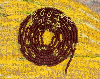 Brown and Gold- Weight Loss Tracking - African Waist Beads - XS-5X