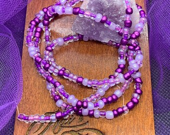 Purple Mix Waist Beads - Weight Loss Tracking - Beaded Jewelry - Gifts for Her