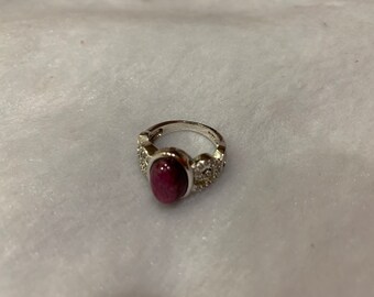 Ruby sterling silver ring