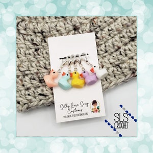 Duck Stitch Markers, colourful progress markers, stitch counters, progress keepers, removable progress markers, colourful stitch markers