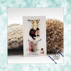 Cat Stitch Markers, bulb pins, stitch counters, progress keepers, removable progress markers, kitty stitch marker, cat progress keeper, knit