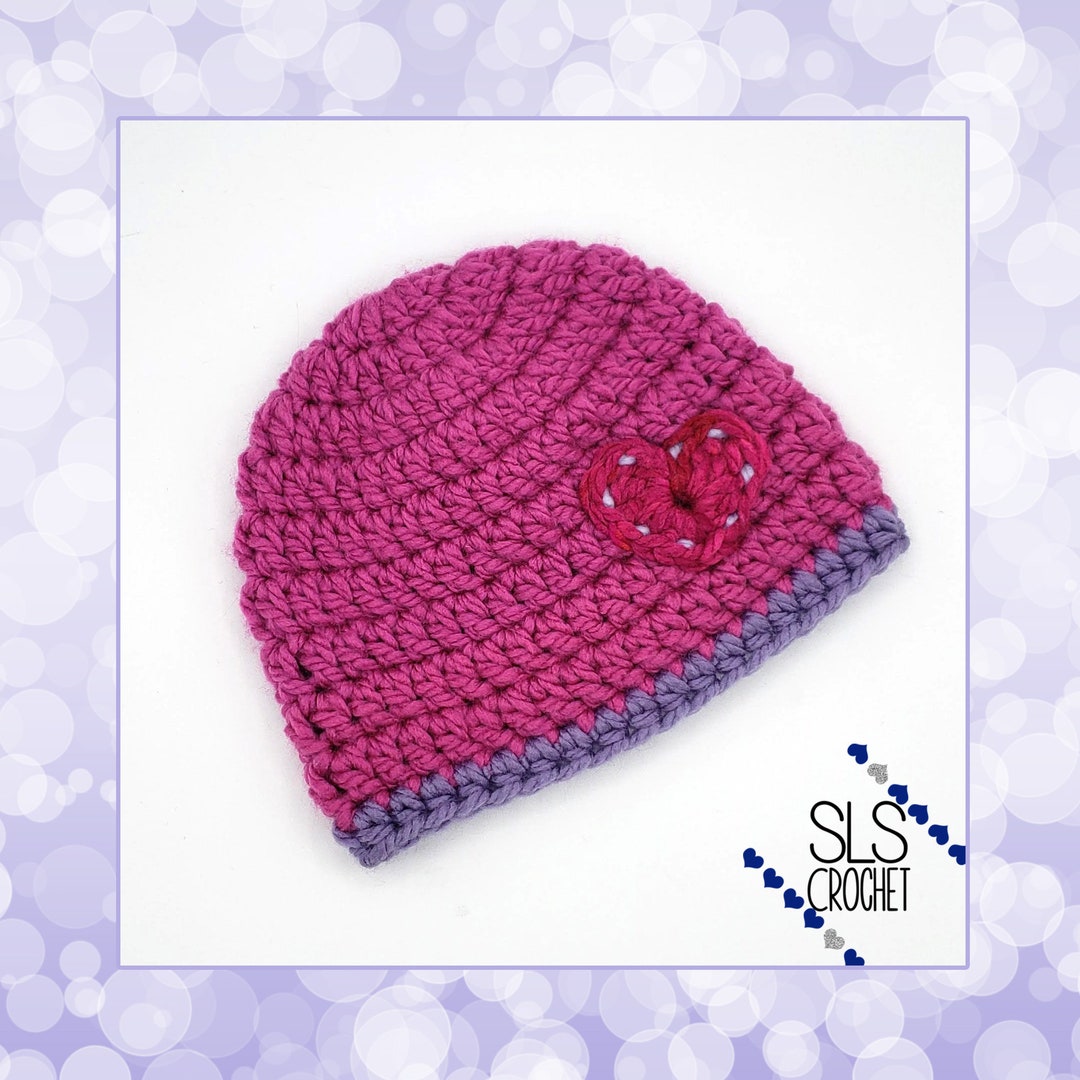 Baby Winter Hat 36 Month Crochet Hat Winter Beanie Heart Etsy