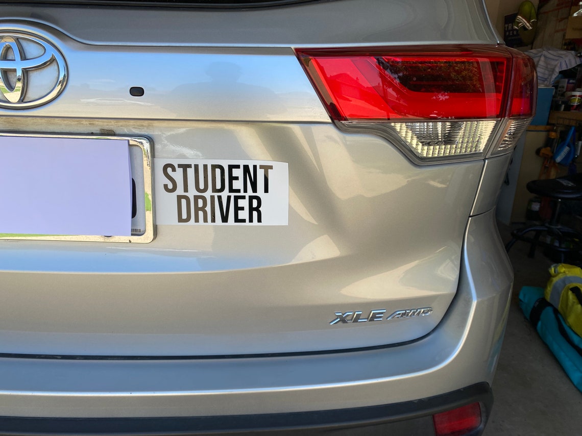 thumbnail image 2 of Student Driver Magnet - Reflective Car Magnet - 2.75\"x14.5 Magnetic Car... 2 of 14