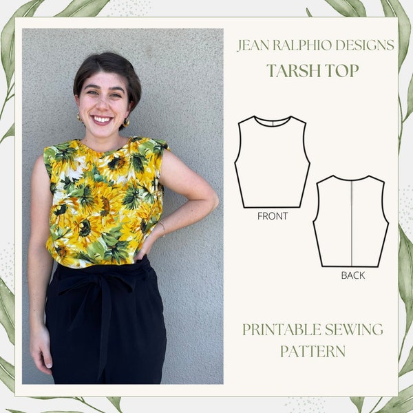 Tarsh Top I Sewing Pattern I DIY I Pattern I Sleeveless Top I Pattern + Tutorial I Easy pattern I Sewing Tutorial I Sewing I PDF Pattern