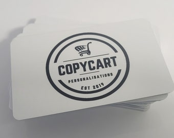 Double Sided Aluminium White Metal Business Cards, Printed with your Logo, Custom made, VIP cards, Membership Cards, Branded Giveaways
