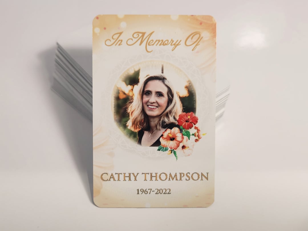 Memorial Wallet Card, Memorial Purse Card, Funeral Keepsake Card