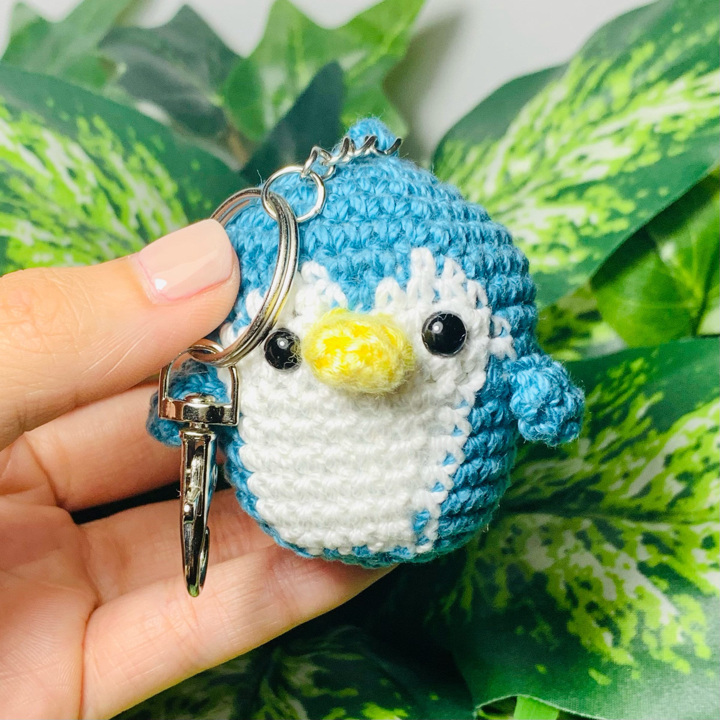 Crochet baby penguin keychain plushie 100 cotton blend Etsy