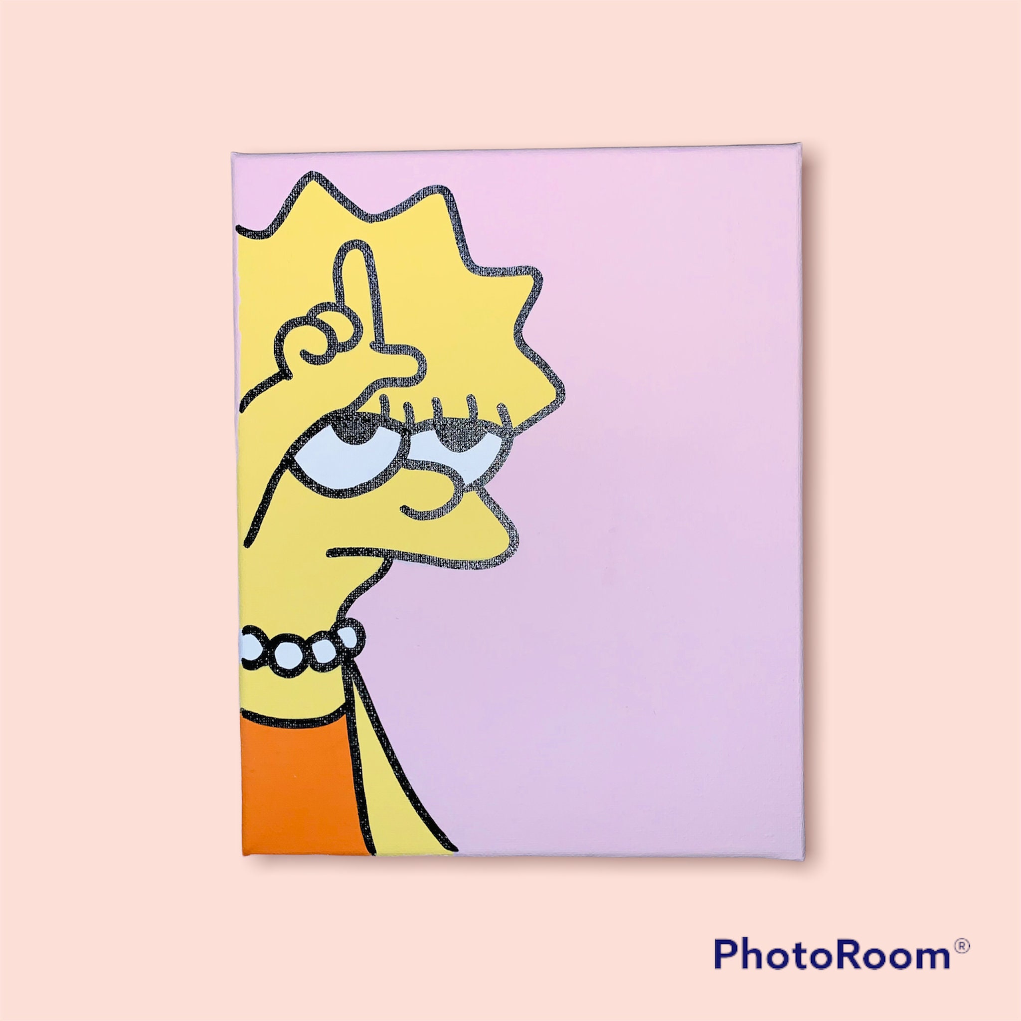 Lisa Simpson L Meme Acrylic Painting 8x10 Aesthetic Handmade - Etsy