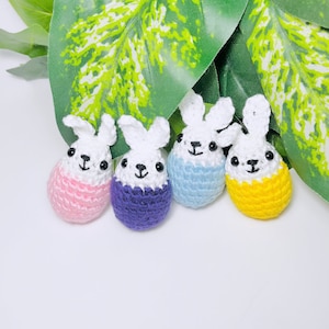 Crochet adorable small mini easter bunny rabbit egg hunting plush plushies stuffed animals decoration seasonal custom kawaii chibi amigurumi