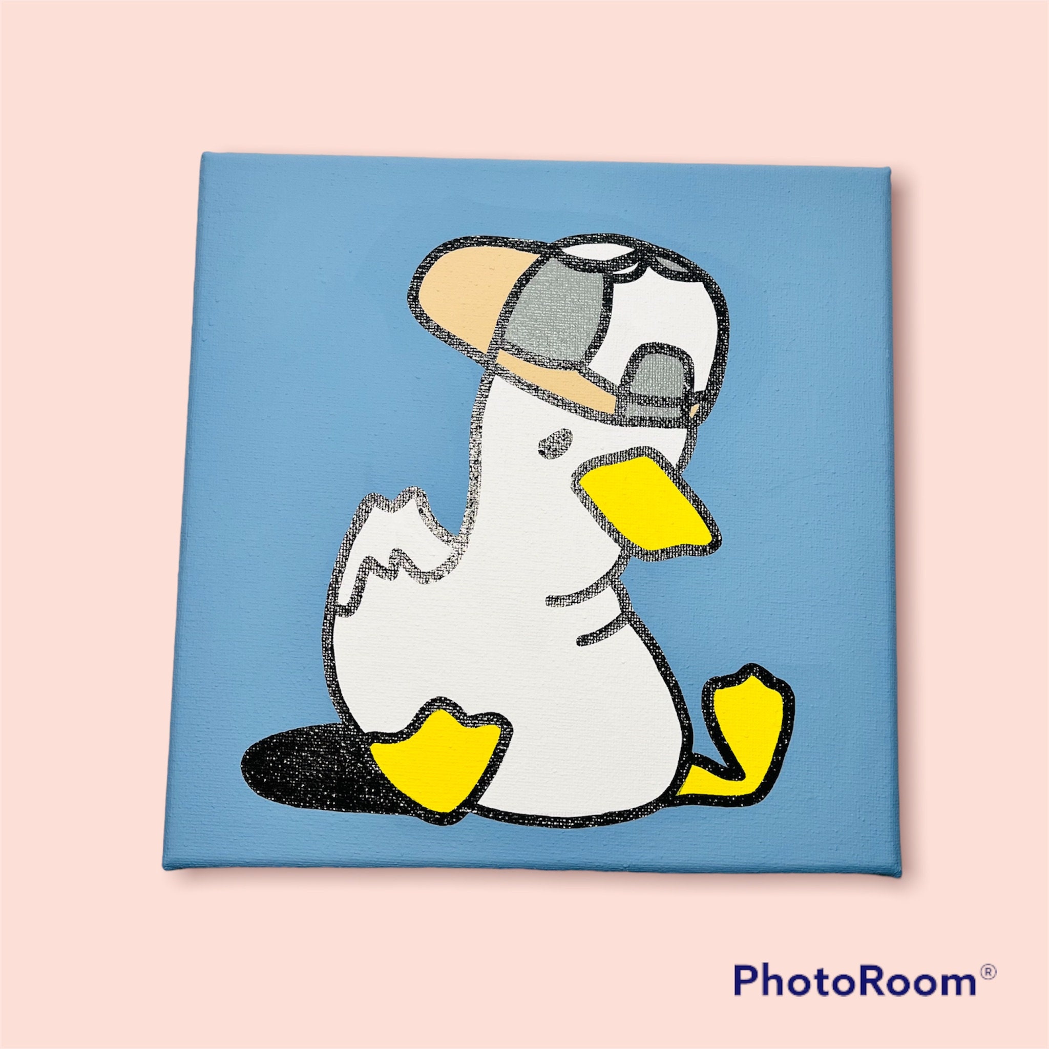 Sad White Duck Cute Canvas Painting Pet Room Art Aesthetic - Etsy