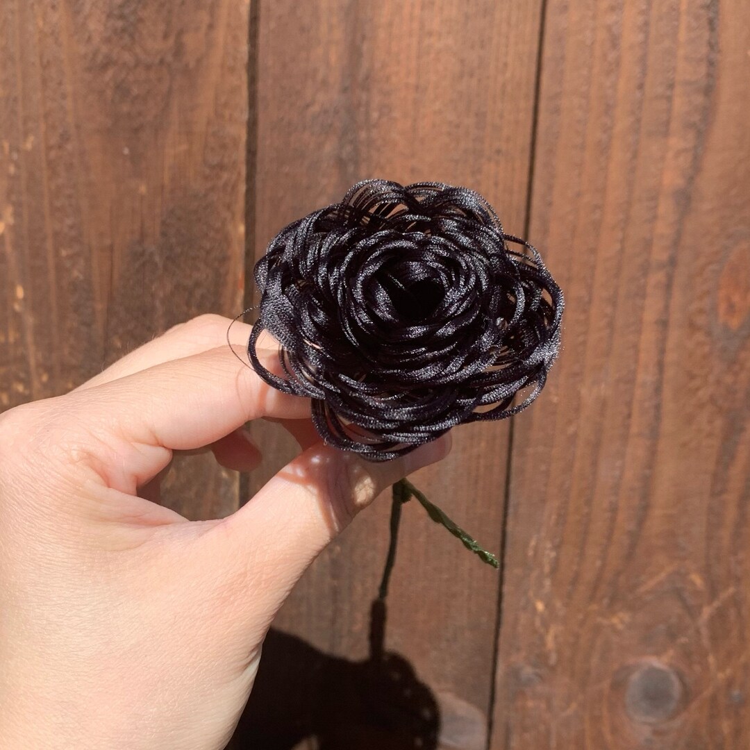 Handmade BLACK Silk Fabric Roses Forever Roses Floral Fabric Etsy
