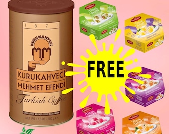 Kurukahveci Mehmetefendi Turkish Ground Coffee Roasted in Wood Fire Roller Box 100g / 250g / 500g