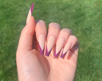 V Tip Nails Etsy