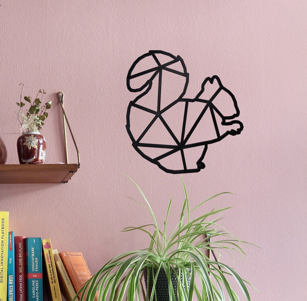 Geometric Squirrel Geometric Squirrel Wall Art / 3d Printed Home Decor Wildlife - Etsy