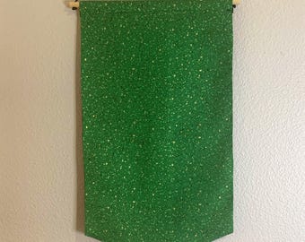 Green Gold Speckle Pin Banner | Green Pin Banner | Enamel Pin Display Banner | Pin Organizer | Pin Wall Hanging