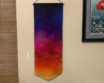 Rainbow Ombre Galaxy Pin Banner | Enamel Pin Display, 36 inch