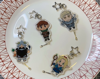 Dungeon Meshi Acrylic Charm | Delicious in Dungeon Charm | Laois Marcille Chilchuck Senshi Acrylic Charm | Dangler Acrylic Charm