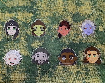 Baldur’s Gate 3 Inspired 1.5” Acrylic Pins | BG3 Companion Pins | Astarian Wyll Gale Shadowheart Lae’zel Karlach Halsin Minthara Acrylic Pin