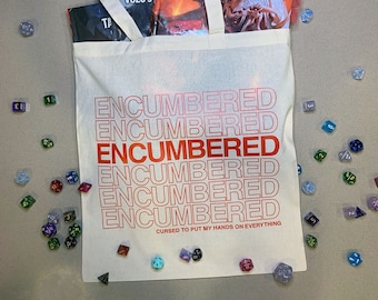 Encumbered Baldur's Gate 3 Inspired Tote Bag | D&D Inspired Tote Bag | Encumbered Tote Bag