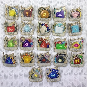 FF XIV Job Stone Inspired Wood Pins