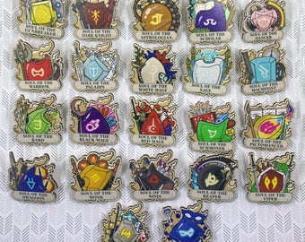 FF XIV Job Stone Inspired Wood Pins