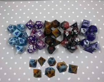 Holostars EN TEMPUS Inspired Resin Dice Set | Handmade Holostars Inspired Dice | Altare Axel Bettel Flayon Hakka Shinri Inspired Dice