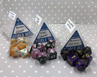 Holo EN MYTH Inspired Dice Set | Handmade Hololive Dice | Calliope Kiara Ina Amelia inspired dice