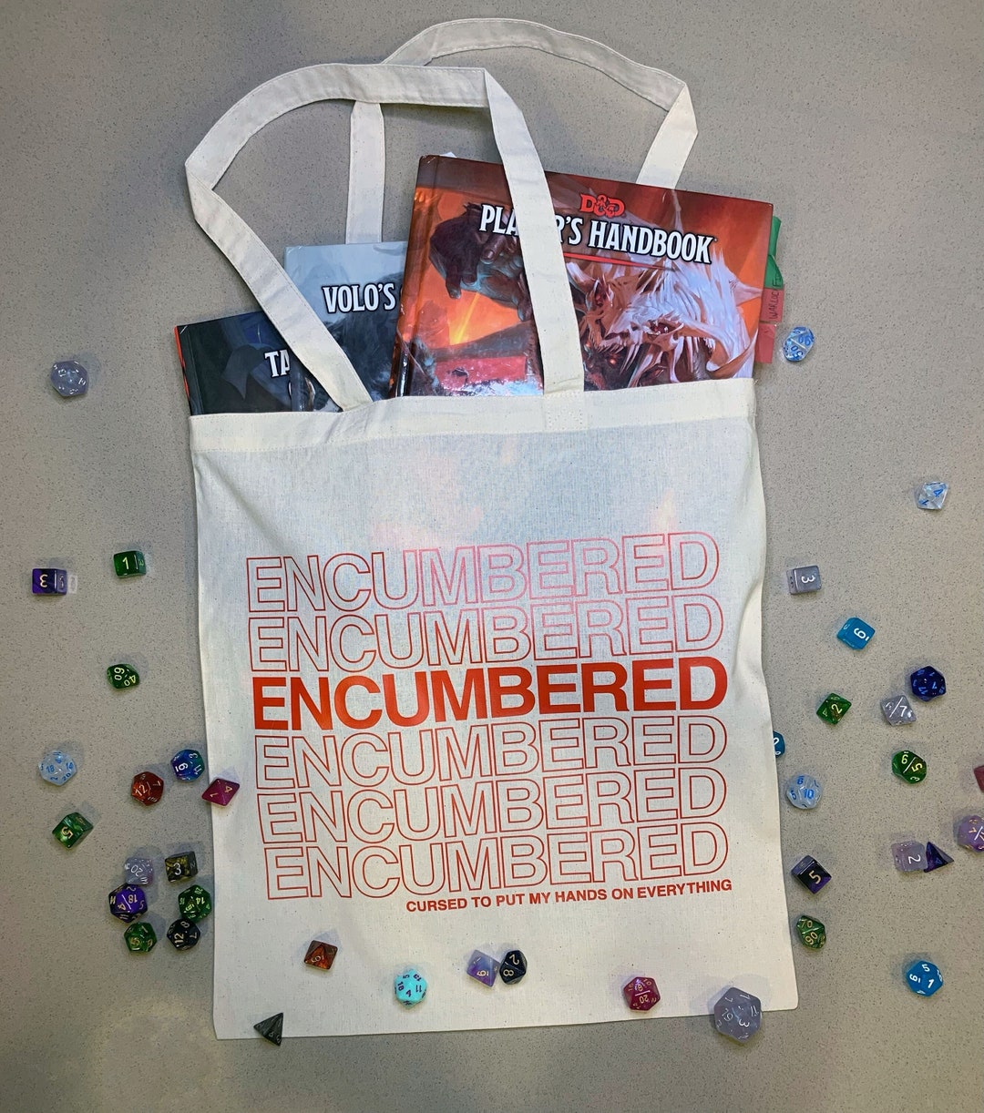 Encumbered Baldur's Gate 3 Inspired Tote Bag | D&D Inspired Tote Bag | Encumbered Tote Bag