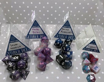 Holo EN ADVENT Dice Set | Handmade Hololive Dice | Shiori Bijou Nerissa Fuwamoco inspired Dice